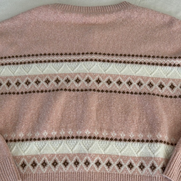 Aerie fuzzy Pink Patterned Women's Sweater - Picture 12 of 14
